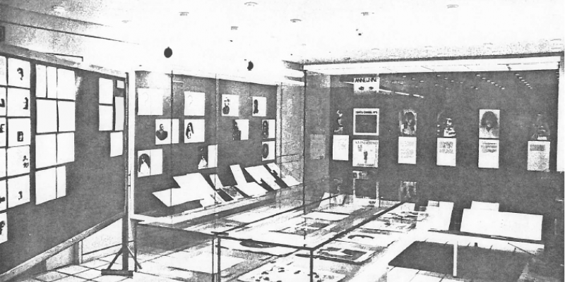 The exhibition Kvinder komponerer, 1980 (The Danish Music Museum, MMCCS archive 166). Photo with overview of a part of the exhibition Kvinder komponerer, 1980 (The Danish Music Museum, MMCCS archive 166).