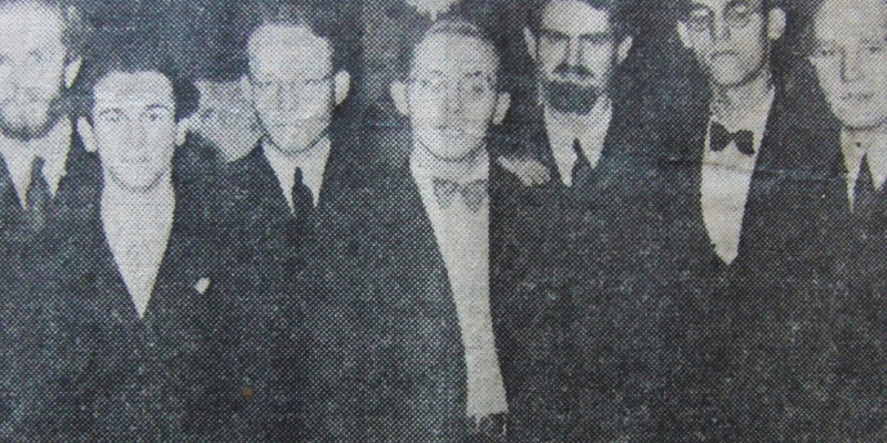 The Danish composers at UNM 1947. Peder Holm is the second from the right.