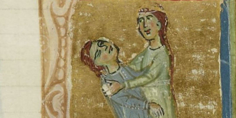 Jaufré Rudels død afbildet i det 13. århundrede. © Public domain Jaufré Rudels død afbildet i det 13. århundrede. © Public domain