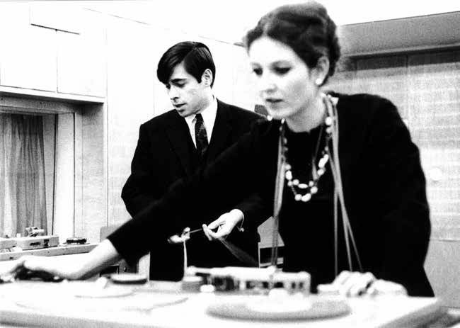 German artist Peter Roehr during production of his sound works at the studio of Hessischer Rundfunk in Frankfurt. © PR